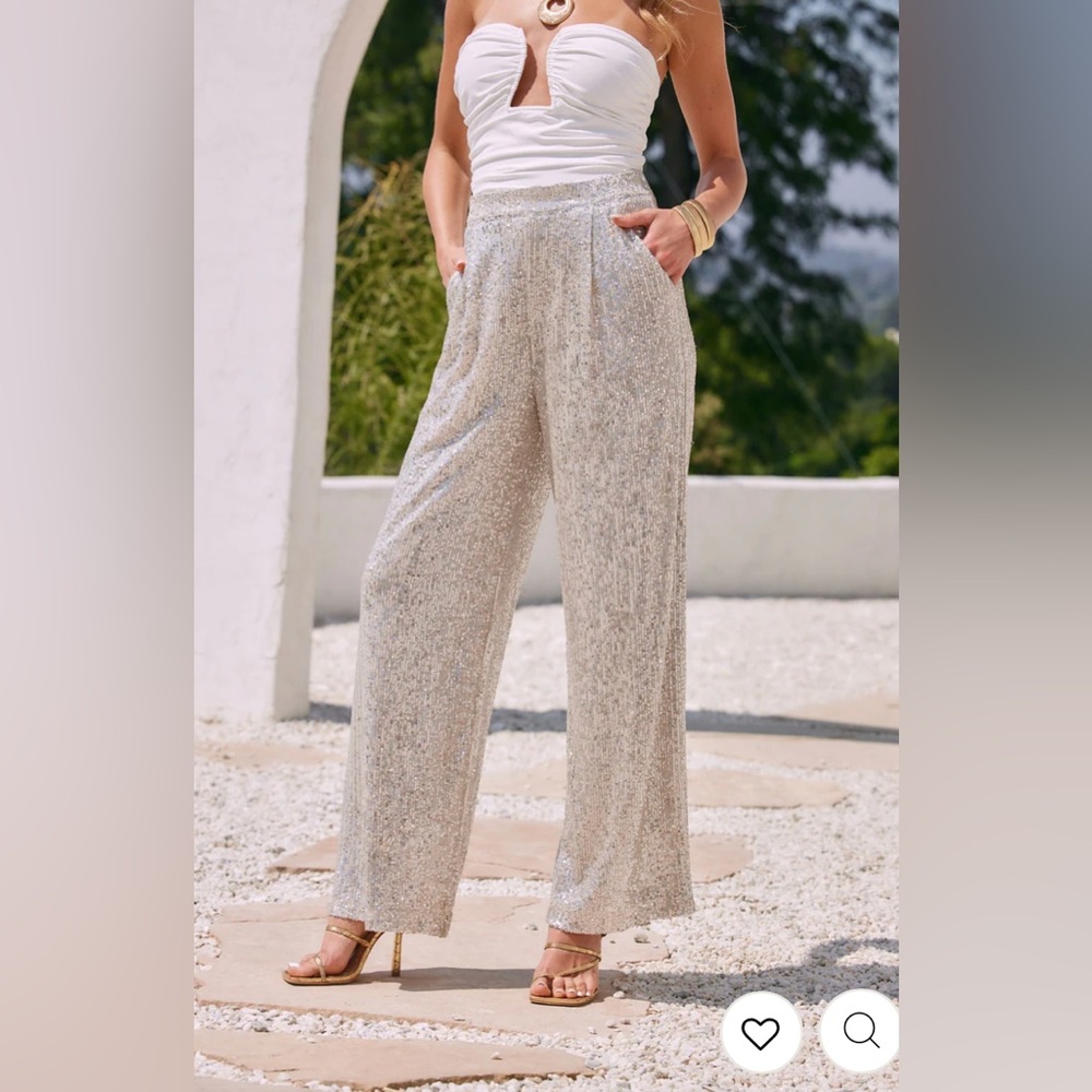 Champagne sequin pants